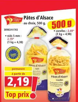 Les regions a table pâtes d'alsace