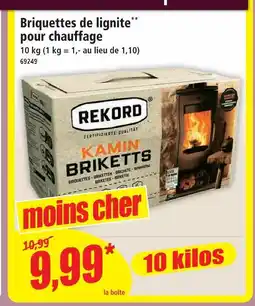 Rekord briquettes de lignite pour chauffage