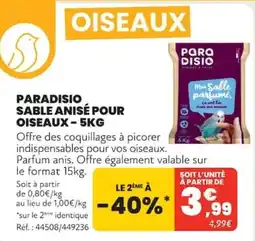 Paradisio Sable Anisé pour Oiseaux