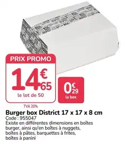 District Burger box
