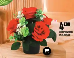 Composition de 5 roses