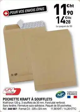 Gpv - pochette kraft a soufflets