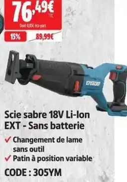EcoBurst Scie sabre 18V Li-ion EXT