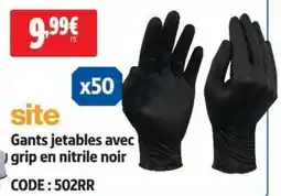 Gants jetables avec grip en nitrile noir