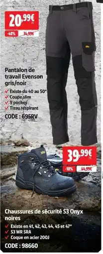 Evenson Pantalon de travail gris/noir