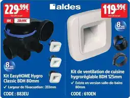 Aldes Kit EasyHOME Hygro Classic BDH 80mm