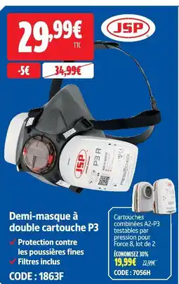 Jsp demi-masque à double cartouche p3