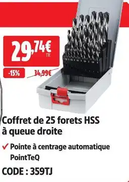 Coffret de 25 forets hss à queue droite
