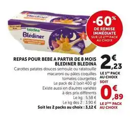 Blédina - repas pour bebe a partir de 8 mois
