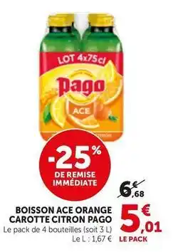 Pago - boisson ace orange carotte citron