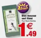 Bloc mousse vert filmé