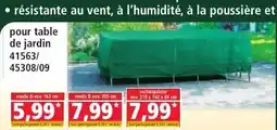 Pour table de jardin