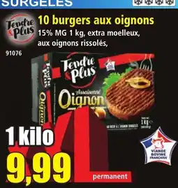 Tendre Plus burgers aux oignons