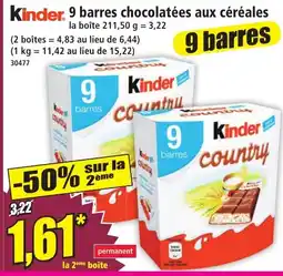 Kinder barres chocolatées aux céréales