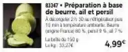 Préparation à base de beurre, ail et persil