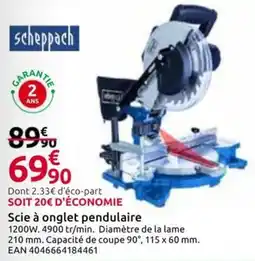 Scheppach Scie à onglet pendulaire