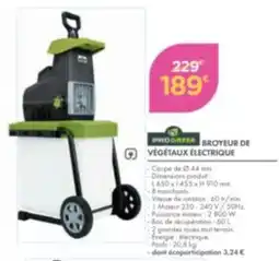 Progreen Broyeur de Végétaux Électrique