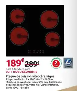 Limit Plaque de cuisson vitrocéramique