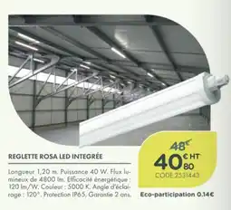Reglette Rosa Led Integrée