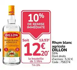 DILLON Rhum blanc agricole