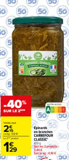 Carrefour Classic Epinards en branches