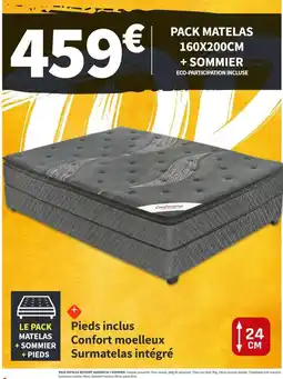 Pack matelas 160x200cm + sommier