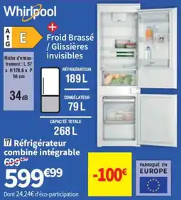 Whirlpool Réfrigérateur combine intégrable