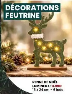 Renne de noël lumineux