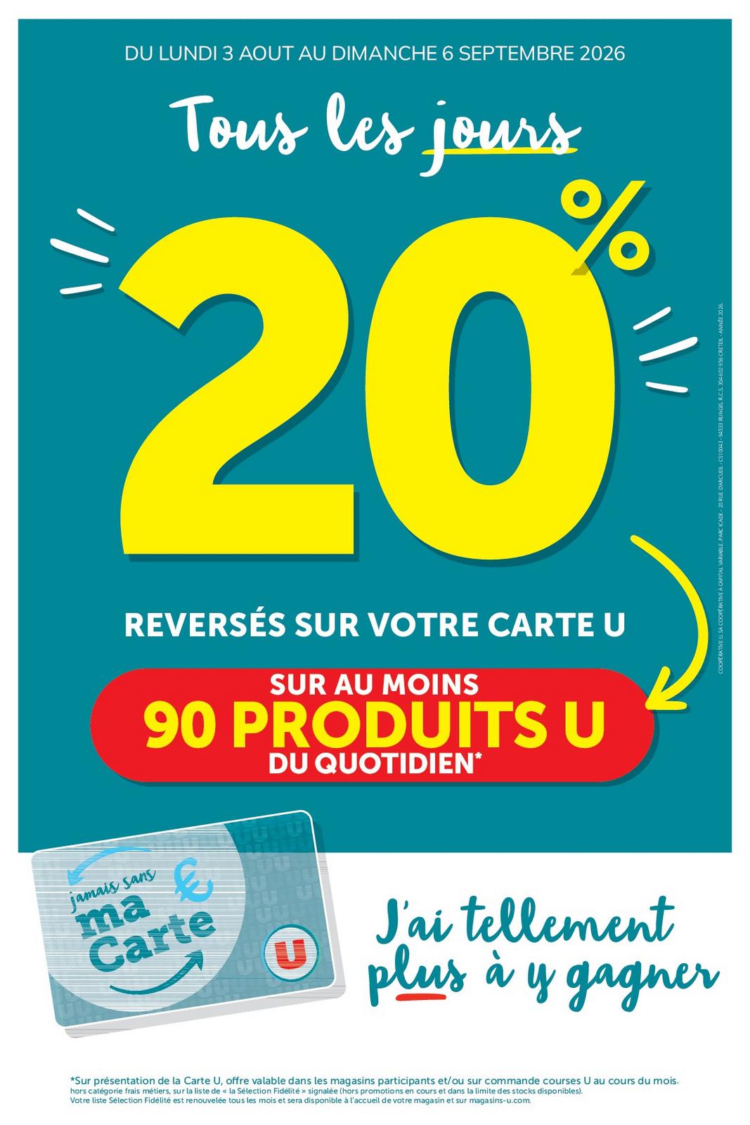 Ma sélection Carte U Aout