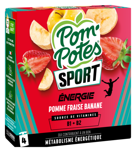Compotes Sport Energie Pomme Fraise Banane Pom'potes
