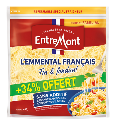 Emmental au Lait Thermise ou Pasteurise Entremont