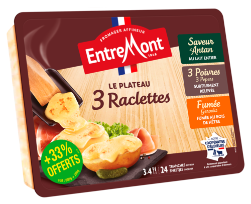 Fromage Pasteurise Raclette 3 Saveurs Entremont