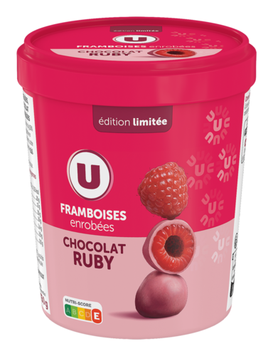Framboises Enrobees au Chocolat Ruby Surgelees U