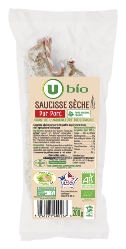 Saucisse Seche Pur Porc U Bio