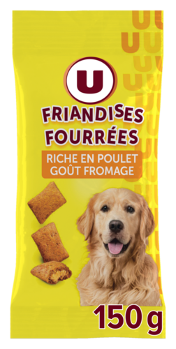 Friandises Fourrees Riche en Poulet Gout Fromage pour Grand Chien U
