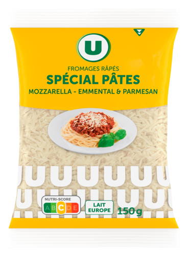 Melange de Fromages Rapes au Lait Pasteurise Special Pâtes U