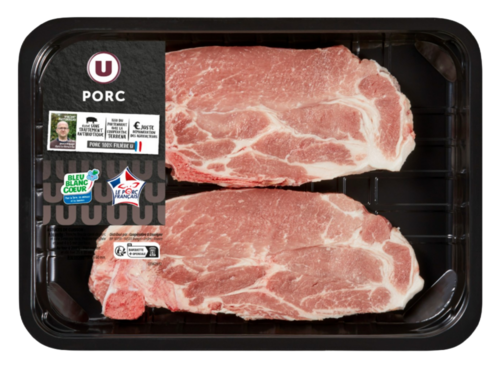 COTE DE PORC ÉCHINE U BLEU BLANC COEUR