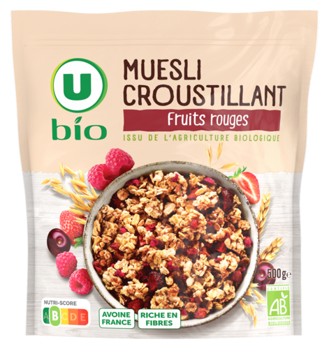 Muesli Croustillant Fruits Rouges U Bio