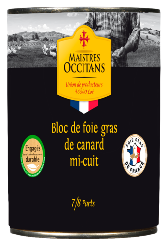 Bloc de Foie Gras de Canard Mi-Cuit Maistres Occitans