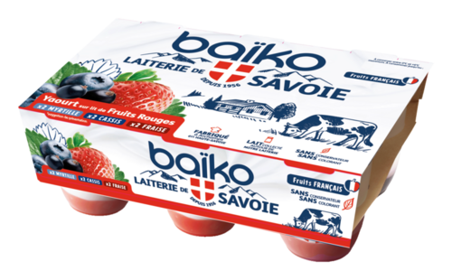 Yaourts sur Lit de Fruits au Lait Entier Baiko