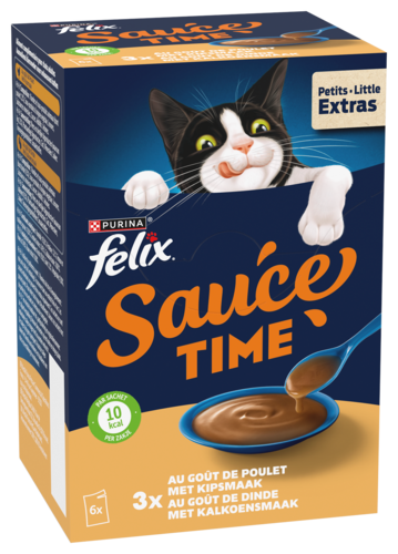Aliment Complementaire pour Chat Poulet et Dinde Sauce Time Felix