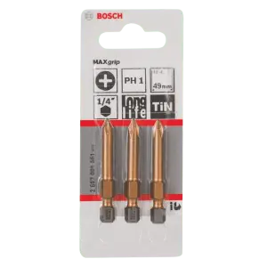 3 Pièces Embouts Max Grip , PH2 Epaisseur, 49mm Longueur