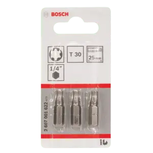 JEU DE 3 EMBOUTS T30-25 EXTRA DUR 2607001622