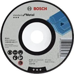 Meule à ébarber à moyeu déporté Standard for Metal – A 24 P BF, 125 mm, 22,23 mm, 6,0 mm 2608603182