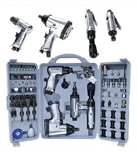JEU D’OUTILLAGE PNEUMATIQUE (34PCS) 4 MACHINES +ACCESSOIRES – 8221074CMR COMARIA MAROC