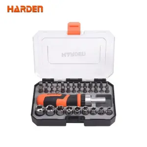 Coffret Tournevis à Cliquet et Embouts 39 Pièces Harden
