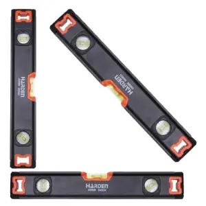 Niveau à Bulle Magnétique Harden 400 mm – Aluminium Renforcé, 3 Fioles