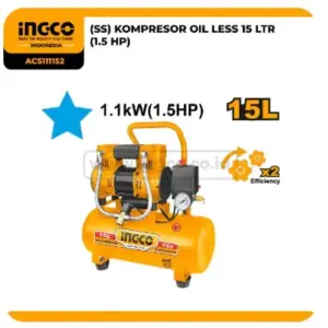 Air compresseur silencieux 15L 1100W(1.5HP) – ACS111152 INGCO MAROC