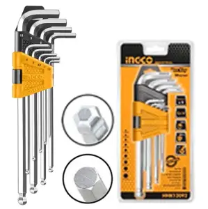 Clés mâles Hex Extra long Set de 9 pièces 1.5-10mm – HHK12092 INGCO MAROC