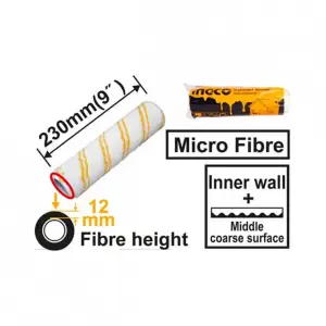 Rouleau de Peinture 230mm Fibre : 12mm – Hrc3323014 Ingco Maroc